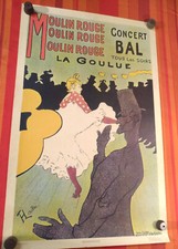 Affiche Moulin Rouge Toulouse Lautrec (80x50 cm) Années 80-repro ++