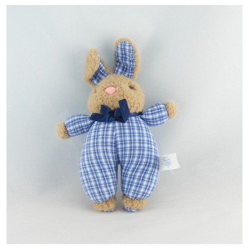 Doudou lapin beige carreaux