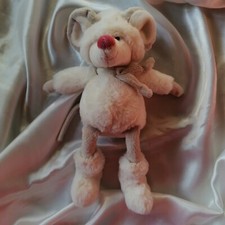 Doudou souris blanc, beige