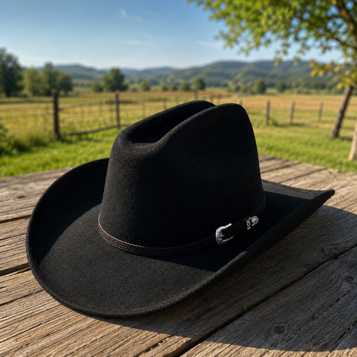 Chapeaux cowboy noir unisexe - chapeaux,