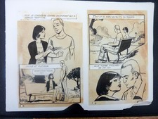 MONTANARI Le timide Elvifrance lot 2 planches originales 5/6 (E3-054)