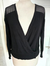 GILET OVERSIZE BAS CROISE+HAUT AVEC VOILE NAF.NAF TAILLE S TBE