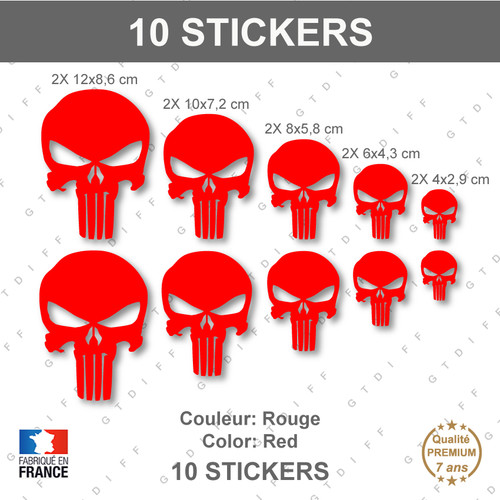 Stickers punisher rouge - stickers,