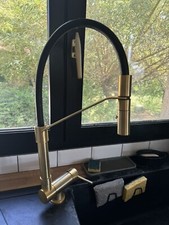 MITIGEUR D'ÉVIER DE CUISINE BEC RABATTABLE LAITON OR BROSSÉ GATTONI RUBINETTERIE