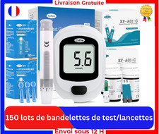 Kit lecteur de Glycémie Portable avec 150 Bandelettes de Test - Précis et Facile
