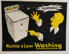 Affiche originale ancienne Machine à laver WASHING /RS185