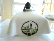 Suspension Ancienne  abat jour en Opaline décorée 4 faces Collector