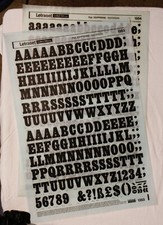 Letraset 72pt EGYPTIENNE 1353 + 1354 _lettres chiffres caractères transfert typo