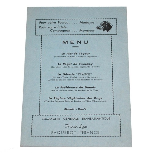 Ancien menu pour - , toutou