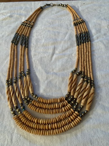 Vintage tribal strand bone - tribal,