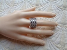 ARGENT 925 RHODIÉ - RARE ANNEAU TUBE ( SOUPLE ) ARTICULÉ - TAILLE 58/59