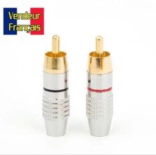 Connecteur RCA Mâle, Audio ou Vidéo, Pour Câble Coaxial, Sans Soudure,  2 Pièces