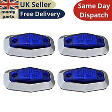4x Bleu LED Côté Clignotant Feux Lampe Camionnette Hgv Camper Marine Bateau 12v
