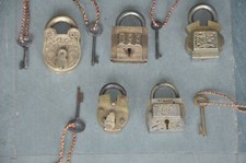 5 PC Vieux Artisanal Différent Forme & Taille Fin Cadenas