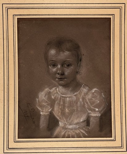 Dessin ancien portrait - portrait, enfant