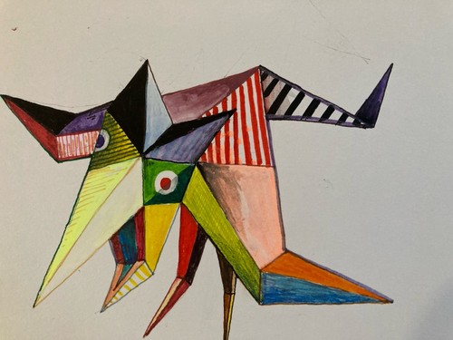 Peinture 1980 art gouache - peinture,
