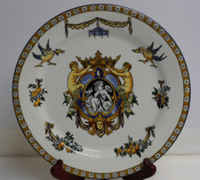 Assiette en faïence de Gien décor Renaissance italienne 1875