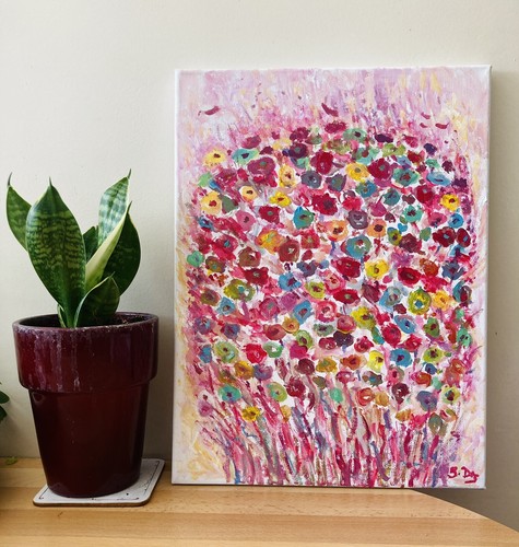 Tableau peinture fleurs - tableau,