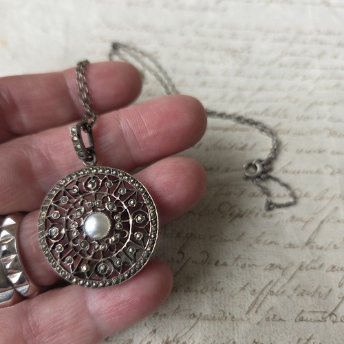 Pendentif argent marcassites - pendentif,