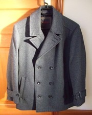 CABAN Homme ESPRIT / Laine 60%  /  Chaud /Taille L / gris foncé / Très bon état.