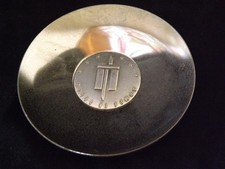 Coupelle métal argenté - Armée de Terre militaria - soucoupe militaire médaille