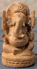 Figurine Ganesh En Bois, Dieux