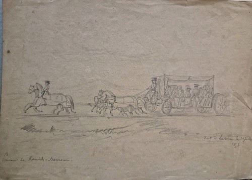 Dessin xix eme crayon scène - dessin,