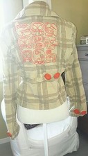 MAGNIFIQUE VESTE KANABEACH MODELE CALIENTE T 40 BRODERIE DOS CARREAUX BEIGE ORIG