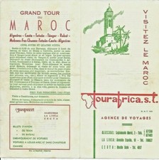 MAROC visite par TOURAFRICA Algesiras  Ceuta Tanger Casa 06 1966 pub dépliant