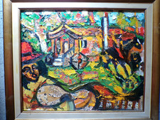 tableau huile/toile 46x38 Les