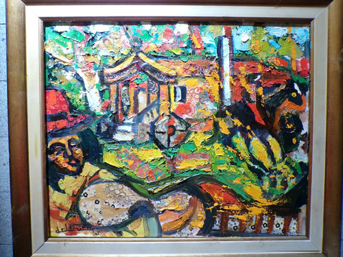 Tableau huile toile 46x38 - tableau, les