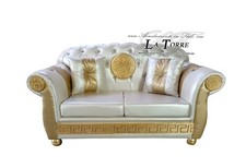 Canapé 2 Places Réseau Et Matelas Chesterfield Moderne Dea Méduse Faux Ou