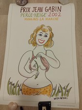 Affiche Offset Wolinski Prix Jean Gabin 60x40 Cm Perce Neige 2002 Moulins 