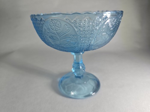 Coupe sur pied - verre, bleu