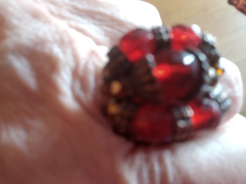 Bague pierres swarovski rouges - bague,