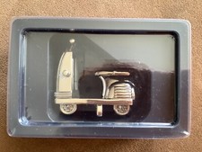 HORLOGE MINIATURE N°21 COLLECTION DÉCORATIVE FORME SCOOTER BRILLANT ARGENTÉ