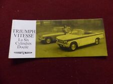 prospectus catalogue automobile TRIUMPH VITESSE la six cylindres docile
