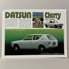 DATSUN CHERRY 100 A WAGON BREAK / brochure sheet 2p NL F 1972 / top!