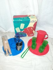Vintage DINETTE MINI-PRELUDIO TUPPERWARE en plastique Set pour enfants en Boîte