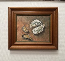 Tableau Ancien Nature Morte Aux Huîtres Et Moules