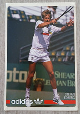 Autocollant vintage ancien de Tennis STEFAN EDBERG Adidas marque 3 bandes fleur