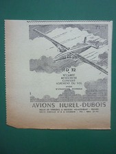 7/1954 PUB AVIONS HUREL-DUBOIS MEUDON VILLACOUBLAY AVION HD.32 ORIGINAL AD