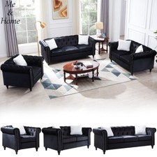 1+2+3 Seat Velvet Sofa Set w/