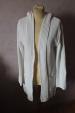 VESTE LONGUE FEMME °°°  BLANC DU NIL °°° TAILLE 2 . CAPUCHE . PARFAIT ETAT