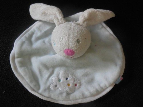 Doudou plat rond lapin - plat,