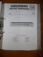 Manuel service grundig t - manuel, de