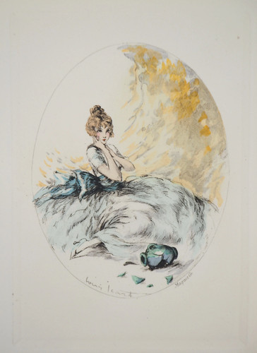 Louis icart jeune femme à - jeune,