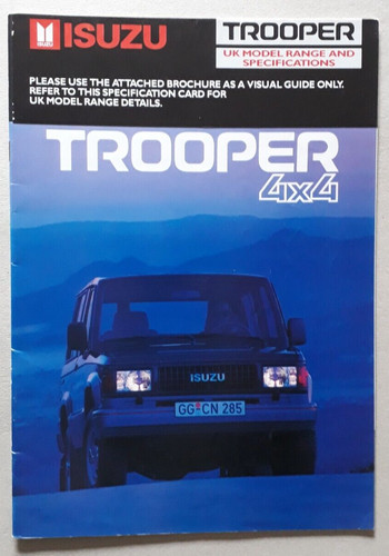 Isuzu trooper brochure - isuzu,