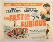 AFFICHE ANCIENNE USA The FAST & The FURIOUS 1954 JAGUAR XK 120 140 150 E PIN UP