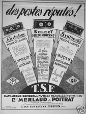 PUBLICITÉ 1927 TSF MERLAUD &